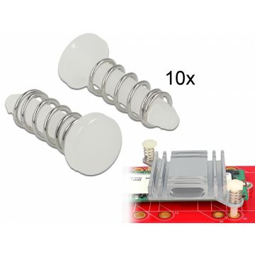 Snap Rivet (suruburi) pentru radiator PCB albe set 10 buc, Delock 18272