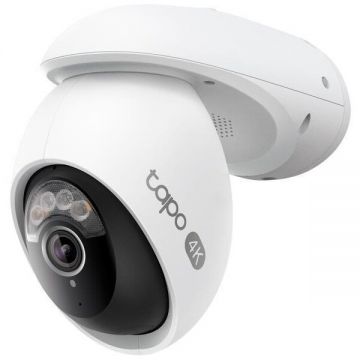 TP-LINK Camera de supraveghere Wireless TP-Link Tapo C560WS cu Pan/Tilt 360 grade, 8MP, 4K, 3840x2160, Recunoastere Faciala,Stalight Color Night Vision, Detectare Smart AI, Two-Way Audio, ONVIF, Alb-Negru