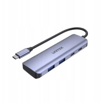 UNITEK Hub Unitek, USB-C 3.1, USB-A, 5 Gbps, Aluminiu, Gri