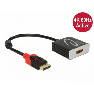Adaptor activ DisplayPort 1.4 la HDMI 4K@60 Hz (HDR), Delock 65207