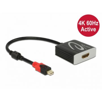 Adaptor activ mini DisplayPort 1.4 la HDMI 4K@60 Hz (HDR), Delock 65302