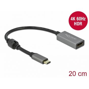 Adaptor activ USB-C la HDMI (DP Alt Mode) 4K60Hz (HDR) T-M, Delock 66571