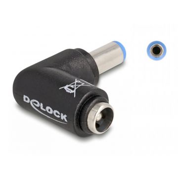 Adaptor alimentare DC 5.5 x 2.1mm T-M Unghi 90 grade, Delock 80794