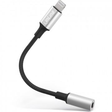 Adaptor audio Lightning Apple MFI la jack 3.5mm T-M 0.1m, InLine IL31440