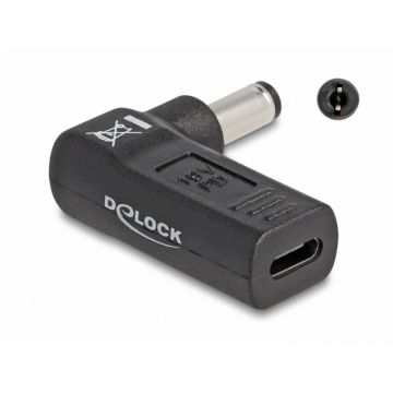Adaptor de alimentare laptop USB type C la DC 5.5 x 2.1 mm M-T 19V/3A, Delock 60010