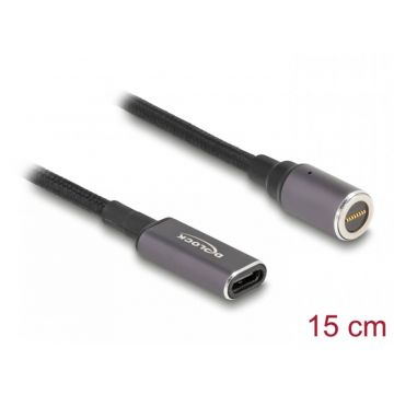 Adaptor de incarcare laptop USB type C la conector magnetic 15cm 60W, Delock 80781