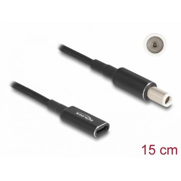 Adaptor de incarcare laptop USB type C la Dell 7.4 x 5.0 mm M-T 0.15m, Delock 60037