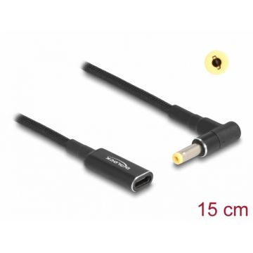 Adaptor de incarcare laptop USB type C la HP 4.8 x 1.7 mm M-T 0.15m, Delock 60033