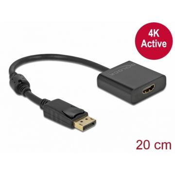 Adaptor Displayport la HDMI T-M 1.2 4K Activ Negru, Delock 63585