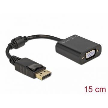 Adaptor Displayport la VGA 15 pini T-M negru, Delock 61006