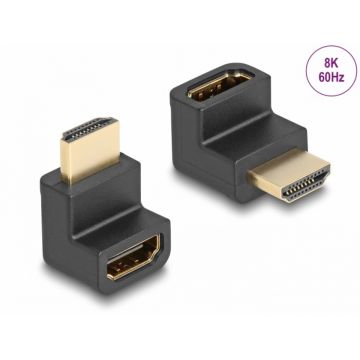 Adaptor HDMI 8K60Hz T-M unghi 90 grade, Delock 66458