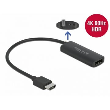 Adaptor HDMI la DisplayPort 4K60Hz T-M, Delock 63206