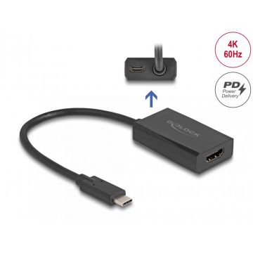Adaptor HDMI la USB type C (DP Alt Mode) 4K60Hz PD 100W M-T, Delock 61058
