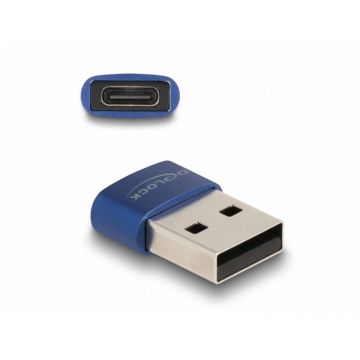 Adaptor USB 2.0-A la USB type C T-M Albastru, Delock 60051
