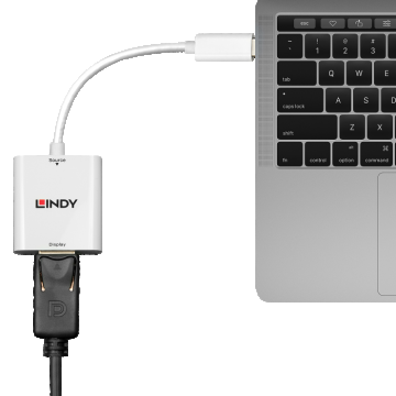 Adaptor USB 3.1-C la Displayport T-M alb, Lindy L43245*
