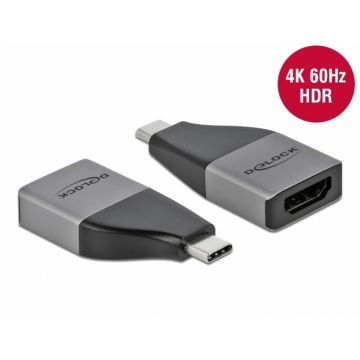 Adaptor USB 3.2-C Gen1 la HDMI (DP Alt Mode) 4K60Hz + HDR, Delock 64119