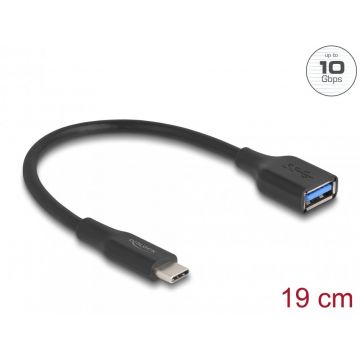 Adaptor USB 3.2 type C la USB-A T-M 60W QC 3.0 19cm, Delock 67179