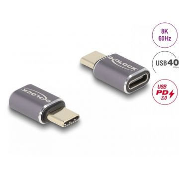 Adaptor USB 4 type C 8K60Hz/4K144Hz 100W 40Gb T-M, Delock 60046