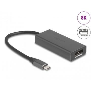 Adaptor USB Type C la combo HDMI/DisplayPort 8K, Delock 64316