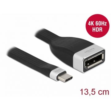 Adaptor USB type C la Displayport (DP Alt Mode) 4K60Hz HDR T-M 13cm, Delock 86731