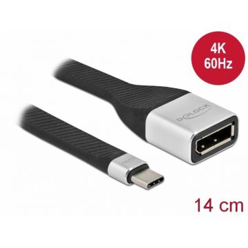 Adaptor USB type C la Displayport (DP Alt Mode) 4K60Hz T-M 14cm, Delock 86934