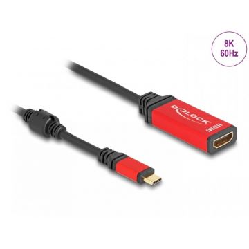Adaptor USB type C la HDMI (DP Alt Mode) 8K60Hz/4K240Hz T-M HDR, Delock 60053