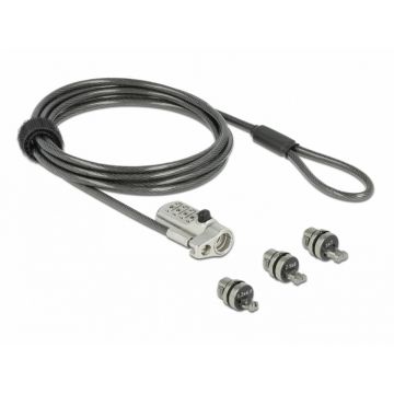 Cablu de securitate laptop pentru slot Kensington / Noble Wedge / Nano, Navilock 20677