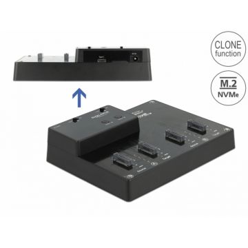 Docking station pentru 4 x M.2 NVMe PCIe SSD cu functie de clona, Delock 64124