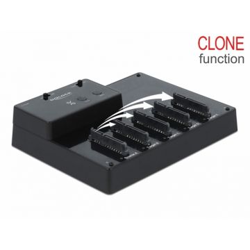Docking station USB 3.0 la 5 x SSD/HDD SATA cu functie de clona, Delock 64098