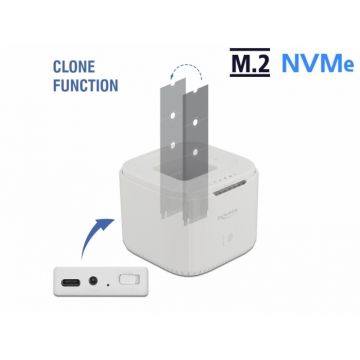 Docking station USB 3.2-C Gen 2 pentru 2 x M.2 NVMe PCIe SSD cu functie de clona, Delock 63331