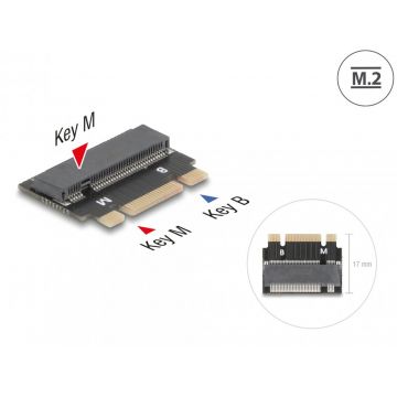 Extensie M.2 Key B+M la M.2 Key M, Delock 64342