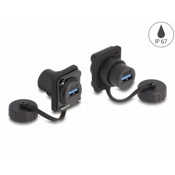 Modul D-type USB 3.2 Gen 1-A cu capac M-M IP67 waterproof, Delock 86971