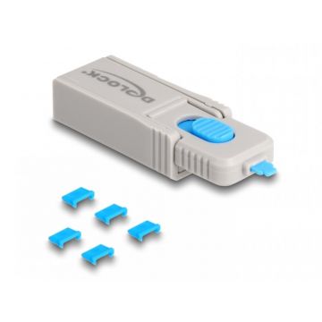 Port blocker micro USB-B 5 buc +cheie, Delock 20925