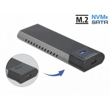 Rack extern combo USB type C pentru SSD M.2 PCIe/NVME sau SATA toolfree, Delock 42638