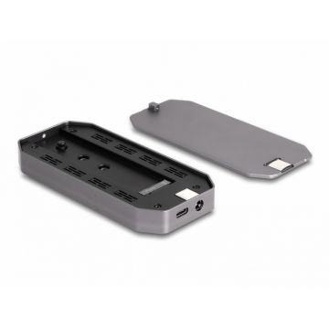 Rack extern USB 3.2 Gen 2x2 type C la M.2 NVMe PCIe SSD cu RGB LED, Delock 42015