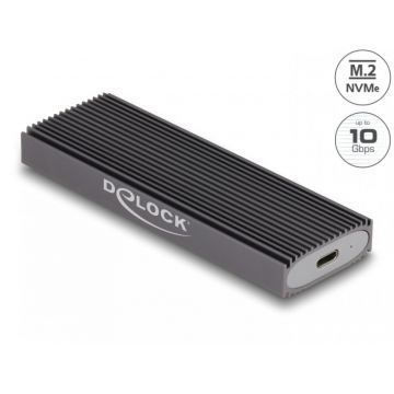 Rack extern USB 3.2 type C pentru SSD M.2 NVMe PCIe si SATA, Delock 42019