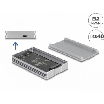 Rack extern USB 4 Gen3x2 tip C la M.2 NVMe SSD, Delock 42018
