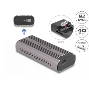 Rack extern USB4 type C la M.2 NVMe PCIe SSD, Delock 42029
