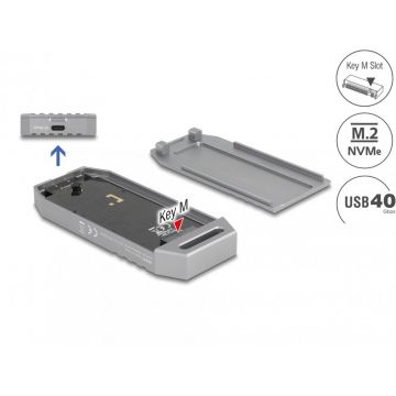 Rack extern USB4 type C la M.2 NVMe SSD tool free, Delock 42033