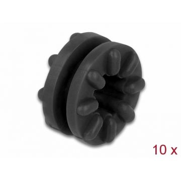 Set 10 buc garnituri impotriva vibratiilor Negru, Delock 60191