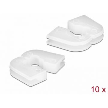 Set 10 buc protectie cabluri dreptunghiular - diametru 2.3 mm Natural, Delock 60257