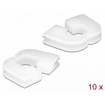 Set 10 buc protectie cabluri dreptunghiular - diametru 4.8 x 4.2 mm Natural, Delock 60252