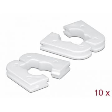 Set 10 buc protectie cabluri dreptunghiular - diametru 5.6mm Alb, Delock 60255