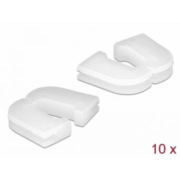 Set 10 buc protectie cabluri dreptunghiular - diametru 6.8 x 2.3 mm Natural, Delock 60256