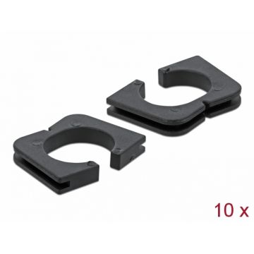 Set 10 buc protectie cabluri dreptunghiular - diametru 9.3mm Negru, Delock 60261