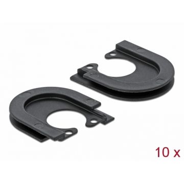 Set 10 buc protectie cabluri forma U - diametru 10.5mm Negru, Delock 60270