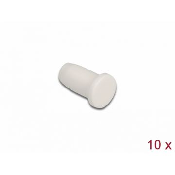 Set 10 bucati protectii pentru fibra optica 1.25mm Alb, Delock 86846