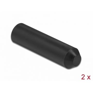 Set 2 buc capace termocontractabile pentru sigilarea cablurilor 70 x 16 mm Negru, Delock 19762