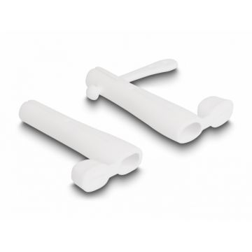 Set 2 buc protectie impotriva prafului pentru USB type C/Apple Lightning Alb, Delock 64205