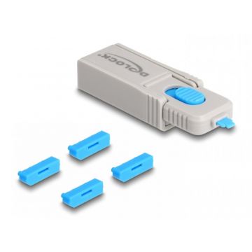 Set 4 buc Port blocker Displayport + cheie, Delock 20927
